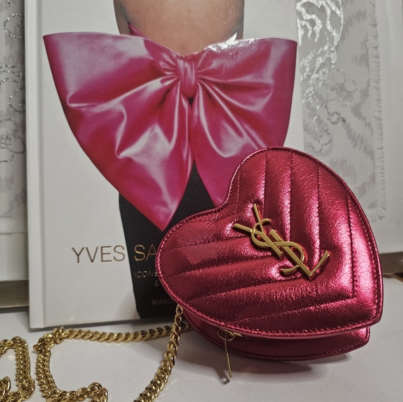 SOLD 💔 Yves Saint Laurent Monogram Love Heart Crossbody Bag 🩷 LIMITED EDITION - Picture 5 of 15